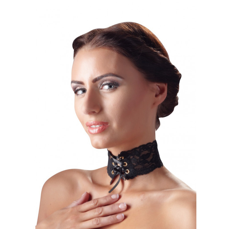 OBROŻA KORONKOWA CZARNA