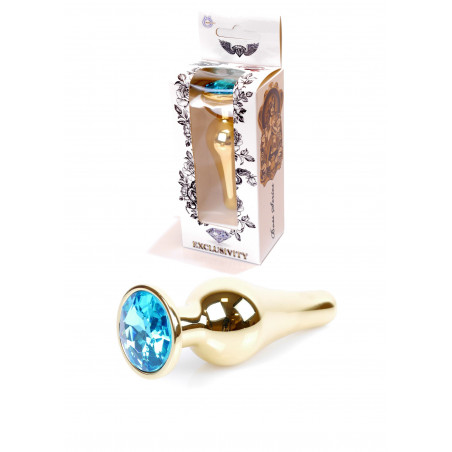 KOREK BIŻUTERIA GOLD BUTT PLUG LIGHT BLUE