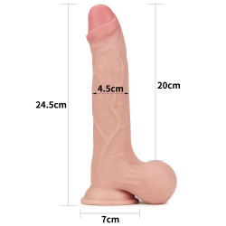 DILDO SLIDING SKIN DUAL LAYER DONG 9,5"