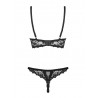 OBSESSIVE OTWARTY KOMPLET LETICA CUPLESS CZARNY L/XL