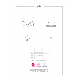 OBSESSIVE OTWARTY KOMPLET LETICA CUPLESS CZARNY L/XL