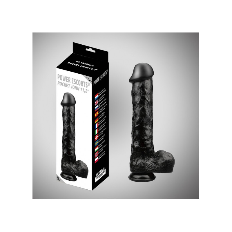 DILDO ROCKET JOHN 11,2" 28,5 CM CZARNY