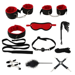 WIĄZANIE BDSM 10 CZĘŚCIOWY ZESTAW DO KRĘPOWANIA