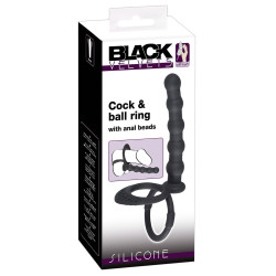 COCK & BALL RING WITH ANAL BEADS