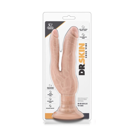 WIBRATOR DR. SKIN COCK VIBES DOUBLE VIBE BEIGE