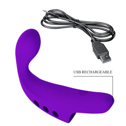 WIBRATOR NA PALEC PRETTY LOVE - FINGERING VIBRATOR GORGON, 10WIBRACJI USB FIOLET