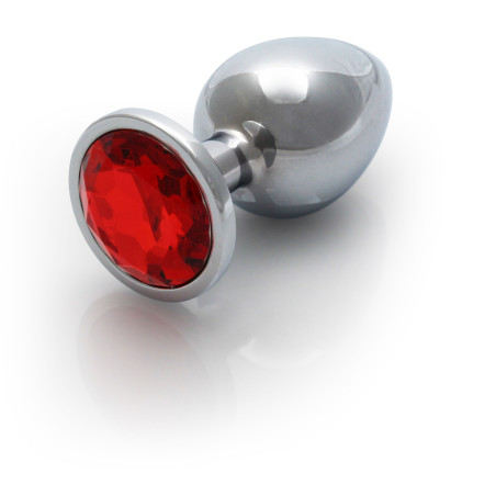 KOREK / PLUG METAL MEDIUM SILVER RUBY RED