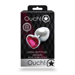 KOREK / PLUG METAL MEDIUM SILVER RUBELLITE PINK