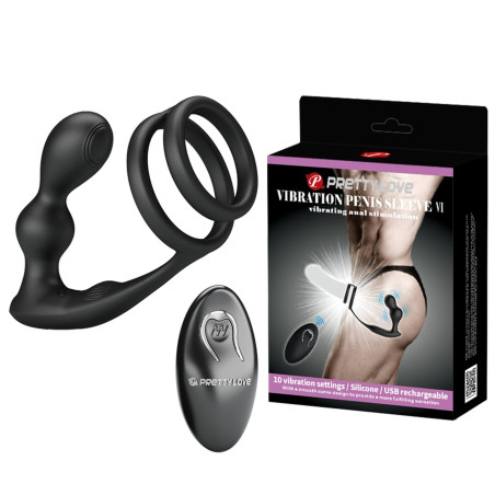 PIERŚCIEŃ / PLUG PRETTY LOVE - VIBRATION PENIS SLEEVE VI