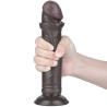 DILDO 8'' SLIDING SKIN DUAL LAYER DONG BLACK