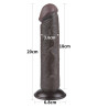 DILDO 8'' SLIDING SKIN DUAL LAYER DONG BLACK