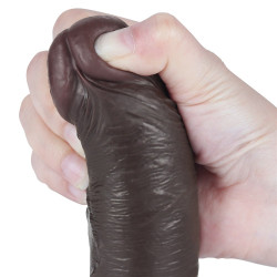 DILDO 8'' SLIDING SKIN DUAL LAYER DONG BLACK