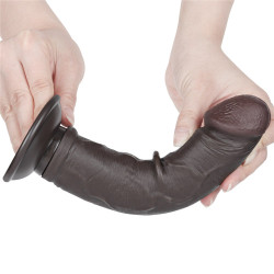 DILDO 8'' SLIDING SKIN DUAL LAYER DONG BLACK