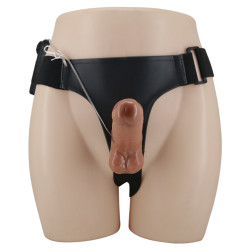 STRAP-ON PENIS 6,2" BROWN WIBRACJE