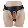 STRAP-ON PENIS 6,2" BROWN WIBRACJE