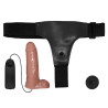 STRAP-ON PENIS 6,2" BROWN WIBRACJE