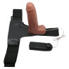 STRAP-ON PENIS 6,2" BROWN WIBRACJE