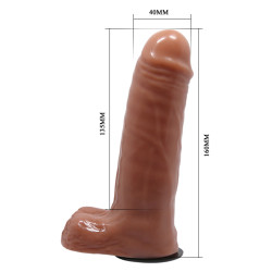 STRAP-ON PENIS 6,2" BROWN WIBRACJE