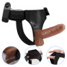 STRAP-ON PENIS 6,2" BROWN WIBRACJE