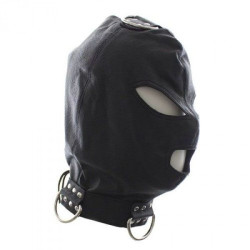 MASKA BONDAGE HOOK MASK+COLLAR  BLACK