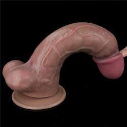 DILDO 10.5'' DUAL LAYERED PLATINUM SILICONE COCK