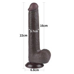 DILDO DONG 9'' SLIDING SKIN DUAL LAYER