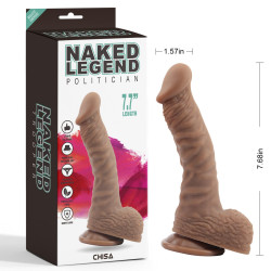 DILDO NAKED LEGEND POLITICIAN 7,7" BROWN