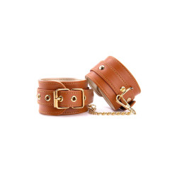 BLAZE ELITE ANKLE CUFFS COGNAC VEGAN LEA KAJDANKI/MANKIETY  NA NOGI