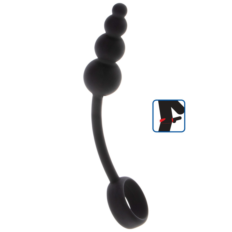 RING & PLUG Anal Snake Plug & Penis Ring Black