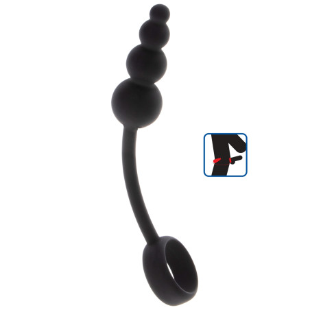 RING & PLUG Anal Snake Plug & Penis Ring Black
