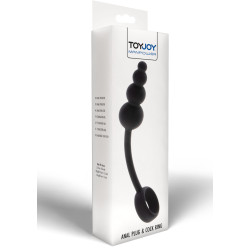 RING & PLUG Anal Snake Plug & Penis Ring Black