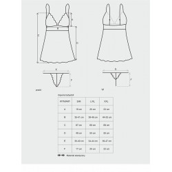 OBSESSIVE IDILLIA BABYDOLL KOSZULKA CZARNA 2XL/3XL