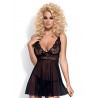 OBSESSIVE IDILLIA BABYDOLL KOSZULKA CZARNA 2XL/3XL