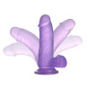 DILDO JELLY STUDS CRYSTAL PURPLE  6" 15,5 CM