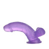 DILDO JELLY STUDS CRYSTAL PURPLE  6" 15,5 CM