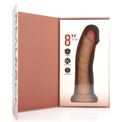 WIBRATOR VIBRATING  REGULAR CURVED COCK - 8" / 20,5 CM TAN