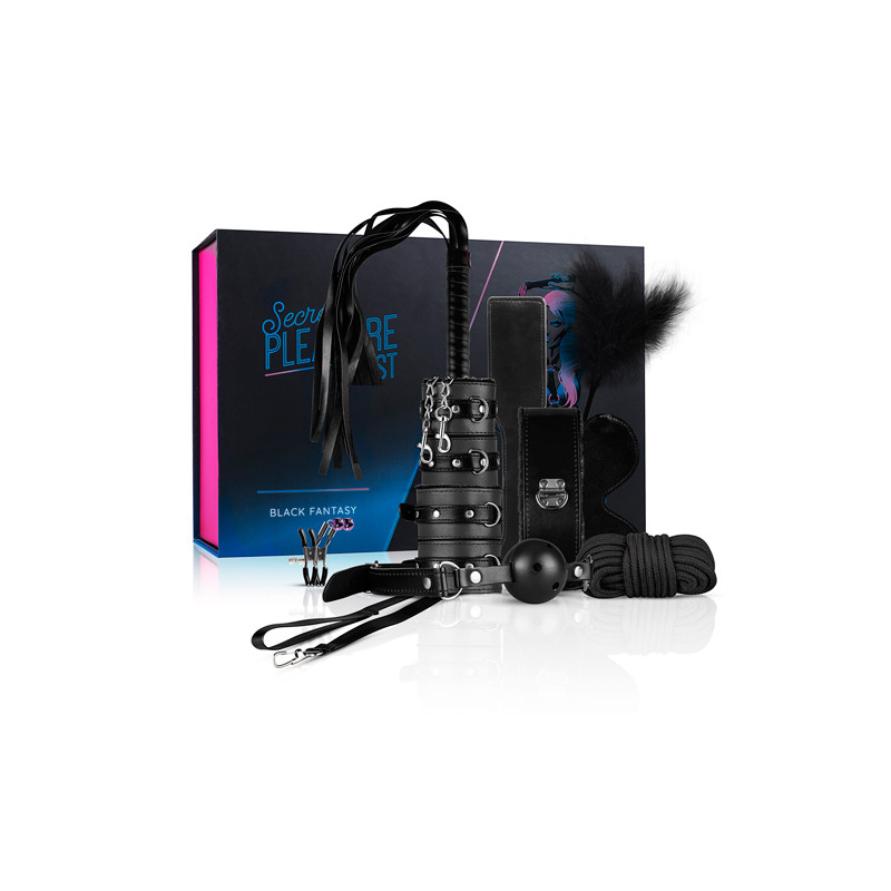 ZESTAW BDSM SKRZYNKA TAJEMNICZEJ ROZKOSZY 10-CZĘŚCIOWY