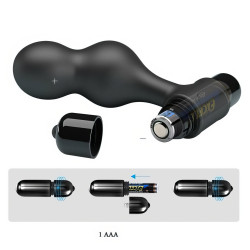 KOREK / PLUG 10 FUNKCJI WIBRACJI CZARNY