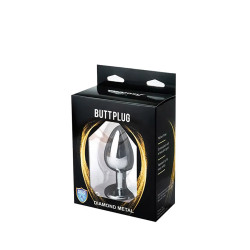 KOREK / PLUG METAL MEDIUM SILVER WHITE DIAMOND