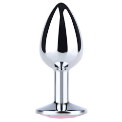 KOREK / PLUG METAL MEDIUM SILVER PINK DIAMOND