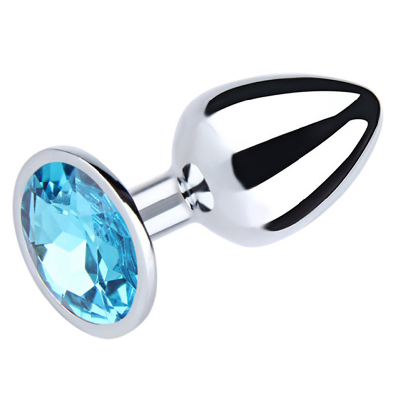KOREK / PLUG METAL MEDIUM SILVER BLUE DIAMOND