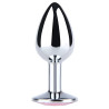 KOREK / PLUG METAL SMALL SILVER PINK DIAMOND