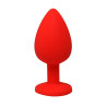 KOREK PLUG JEWELLERY RED SILICON MEDIUM WIHTE DIAMOND