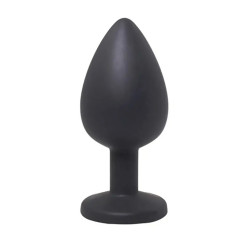 KOREK / PLUG JEWELLERY BLACK SILICON MEDIUM WIHTE DIAMOND
