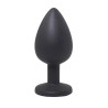 KOREK / PLUG JEWELLERY BLACK SILICON MEDIUM WIHTE DIAMOND