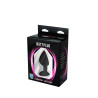 KOREK / PLUG JEWELLERY BLACK SILICON MEDIUM WIHTE DIAMOND