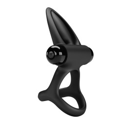 PRETTY LOVE - VIBRATION COCK RING Black 10 FUNKCJI WIBRACJI