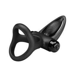 PRETTY LOVE - VIBRATION COCK RING Black 10 FUNKCJI WIBRACJI