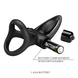 PRETTY LOVE - VIBRATION COCK RING Black 10 FUNKCJI WIBRACJI