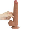 DILDO 9" 22 CM ŚLIZGAJACA SIĘ SKÓRA DWUWARSTWOWA BRĄZOWY
